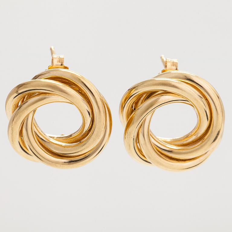 A pair of 18K gold earrings, Italy.