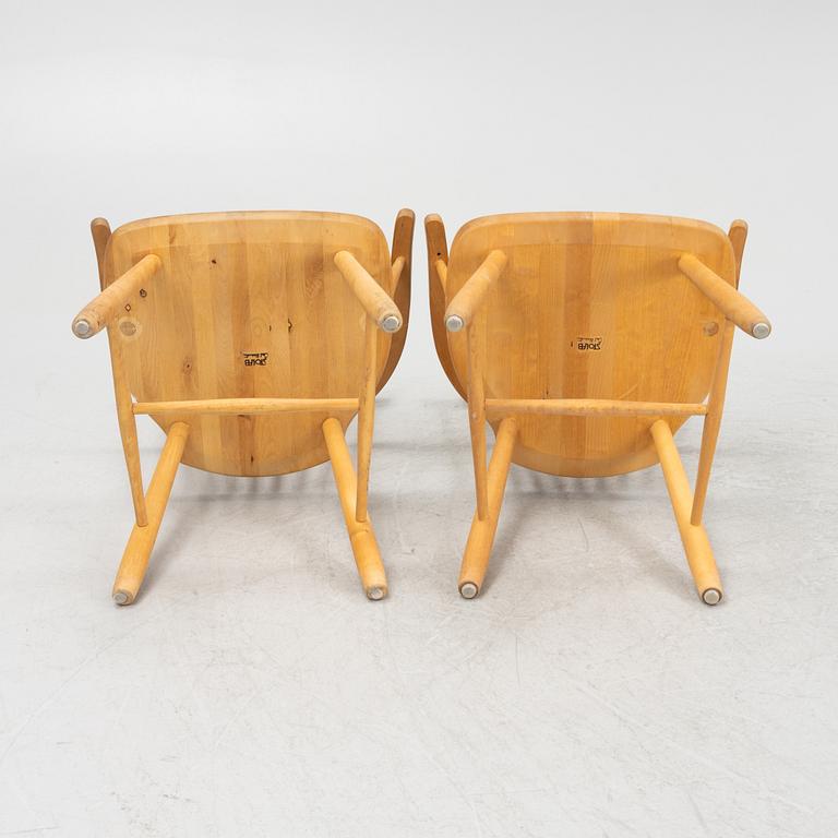 Carl Malmsten, a pair of 'Lilla Åland' chairs, Stolab, 1990's.