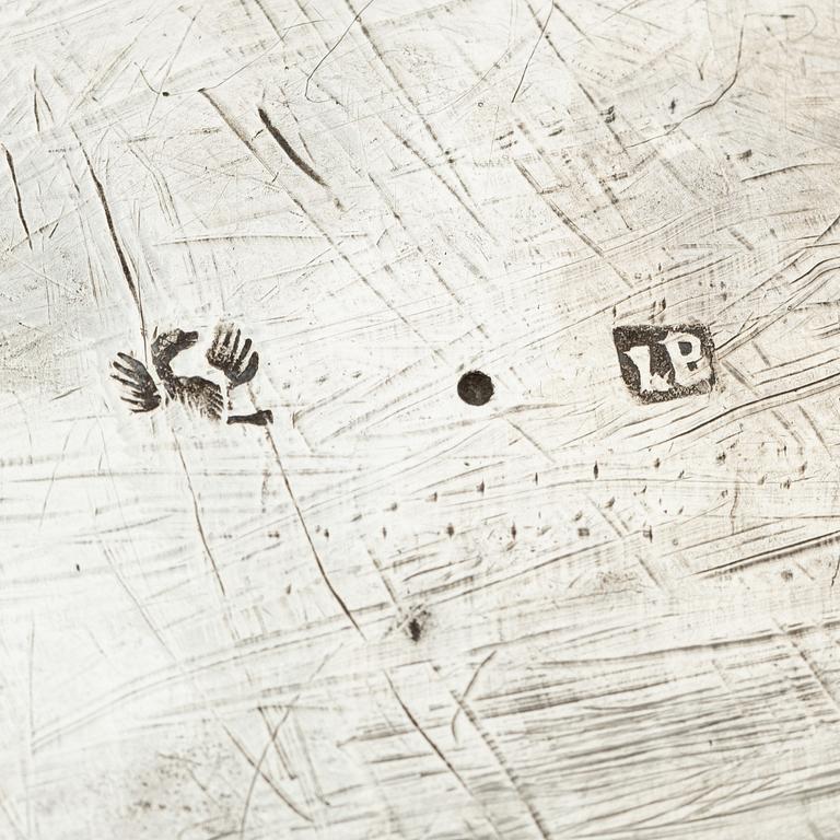 Lars Bäckman d ä, bägare, delvis förgyllt silver, Örebro (verksam 1712-1748 (1752)). Senbarock.