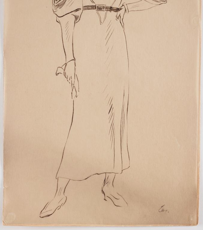 Lotte Laserstein, Stående mannekäng i klänning.