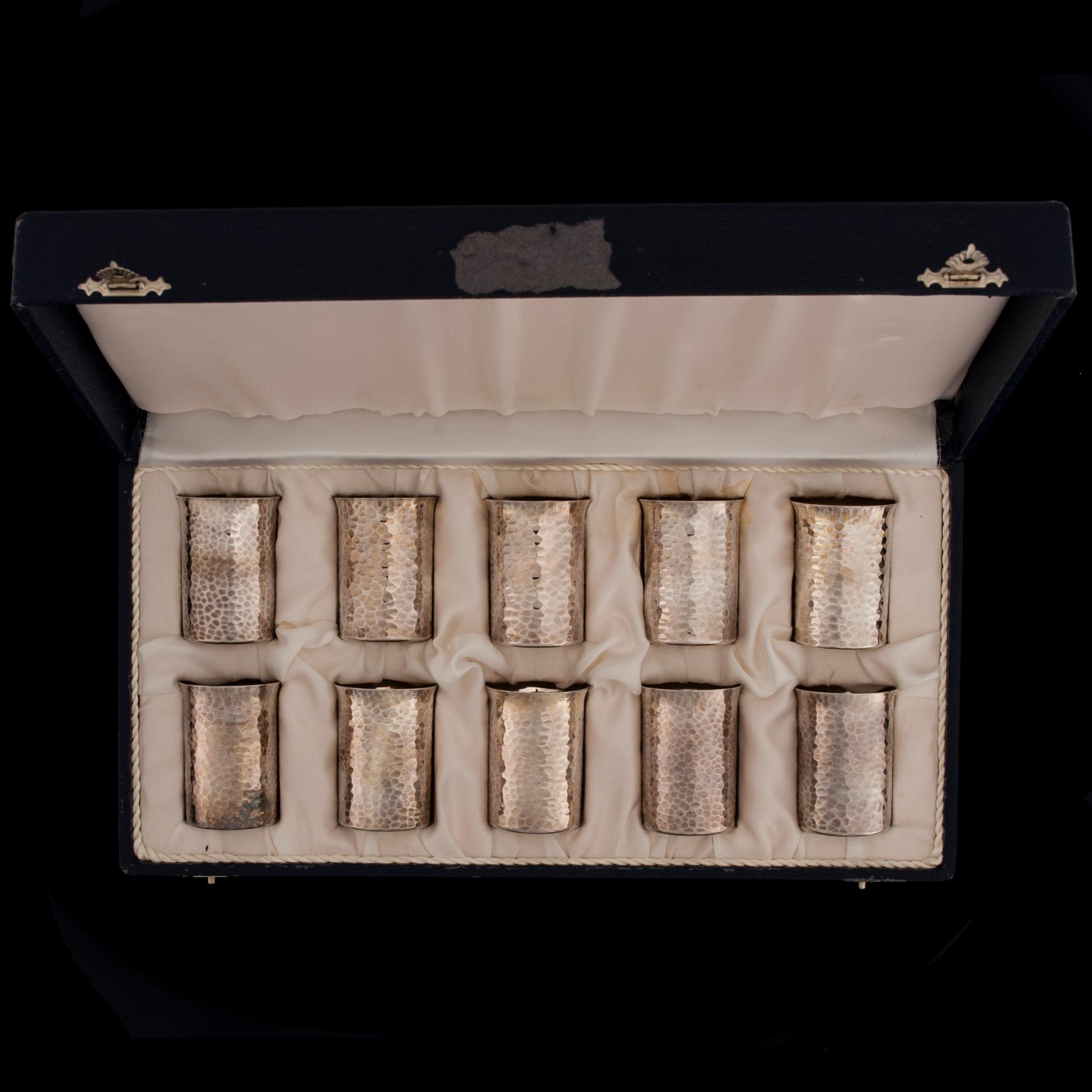 BÄGÄRE, 10 st, sterling silver, MGAB, Sverige, 1966. Tot. vikt 539 g.