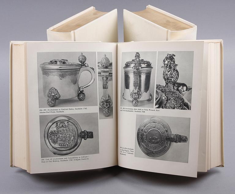 BÖCKER, 3 band, "Svenskt silversmide 1520-1850", Nordisk Rotogravyr, Stockholm, 1940-45.