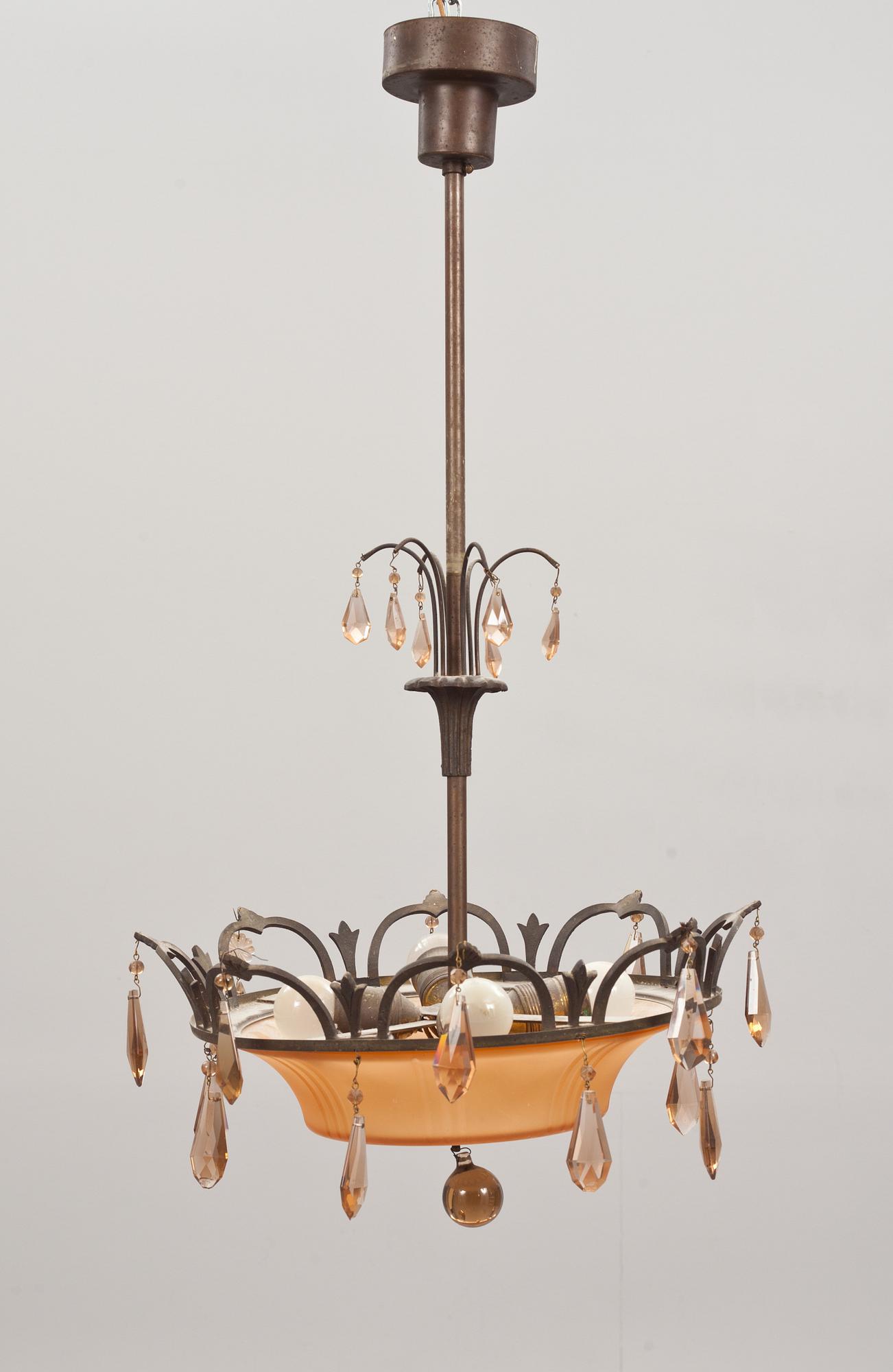 TAKLAMPA, Art deco, 1900-talets första hälft, höjd 74 cm.