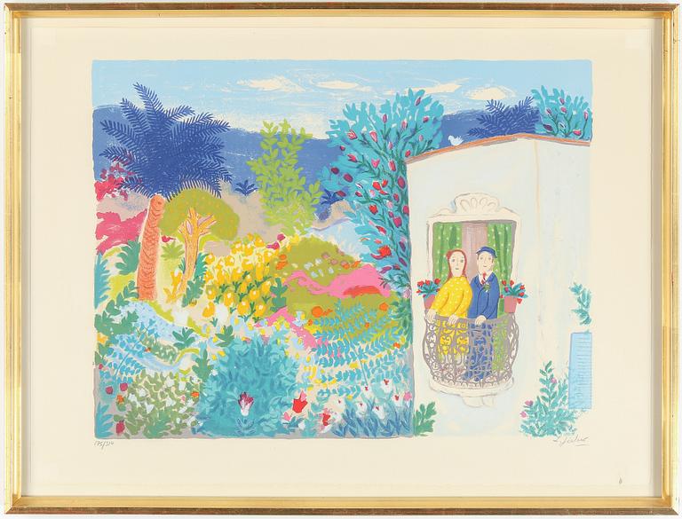 LENNART JIRLOW, "Balkongen", färglitografi, signerad o numrerad 175/310.