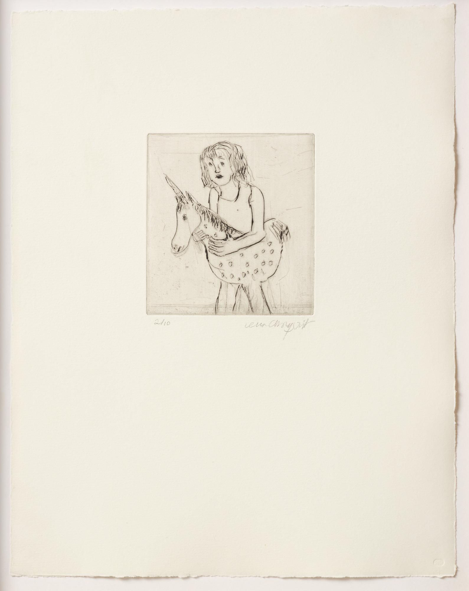 Lena Cronqvist, "Flicka med enhörning (2016)".