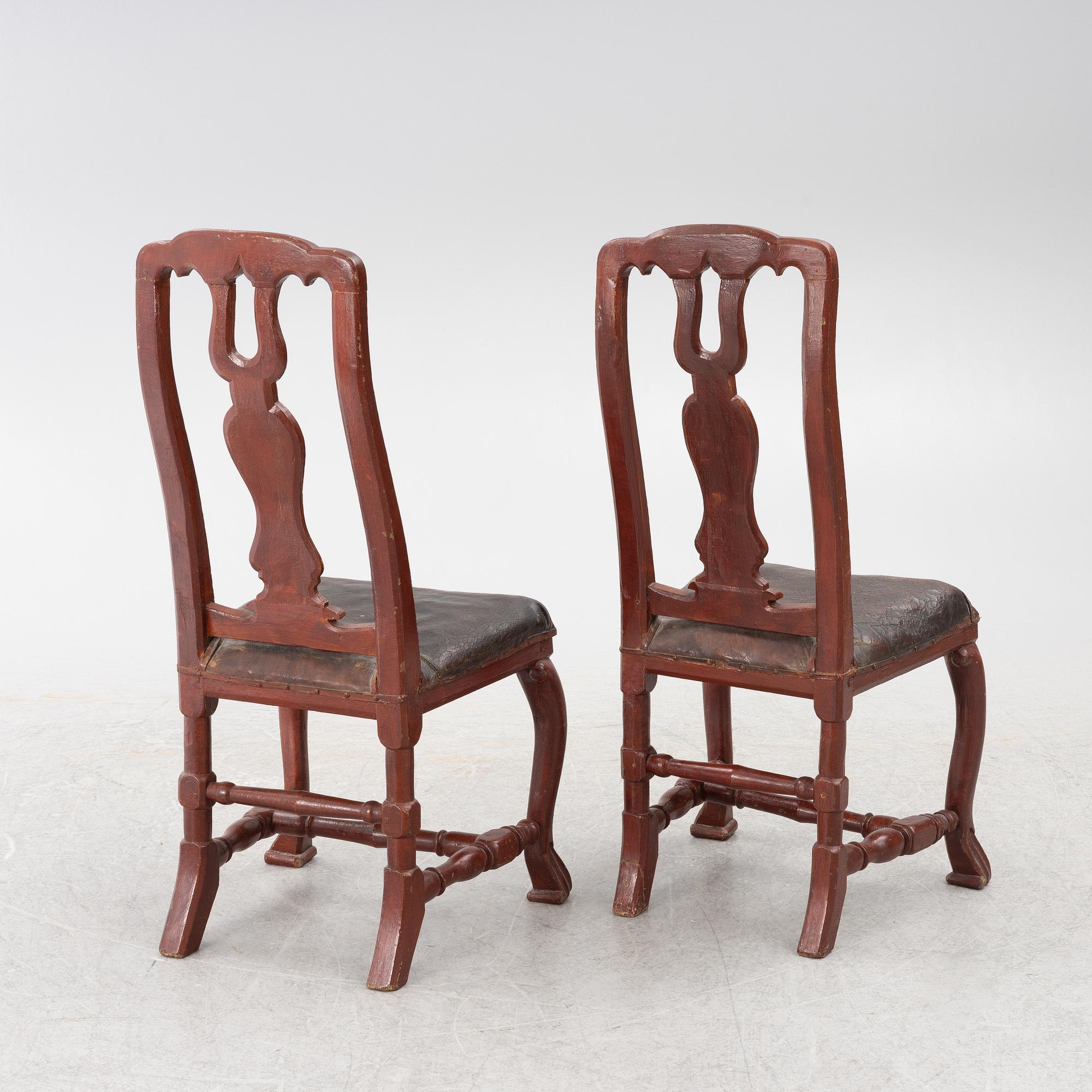 Stolar ett par, Senbarock, 1700-talets mitt.