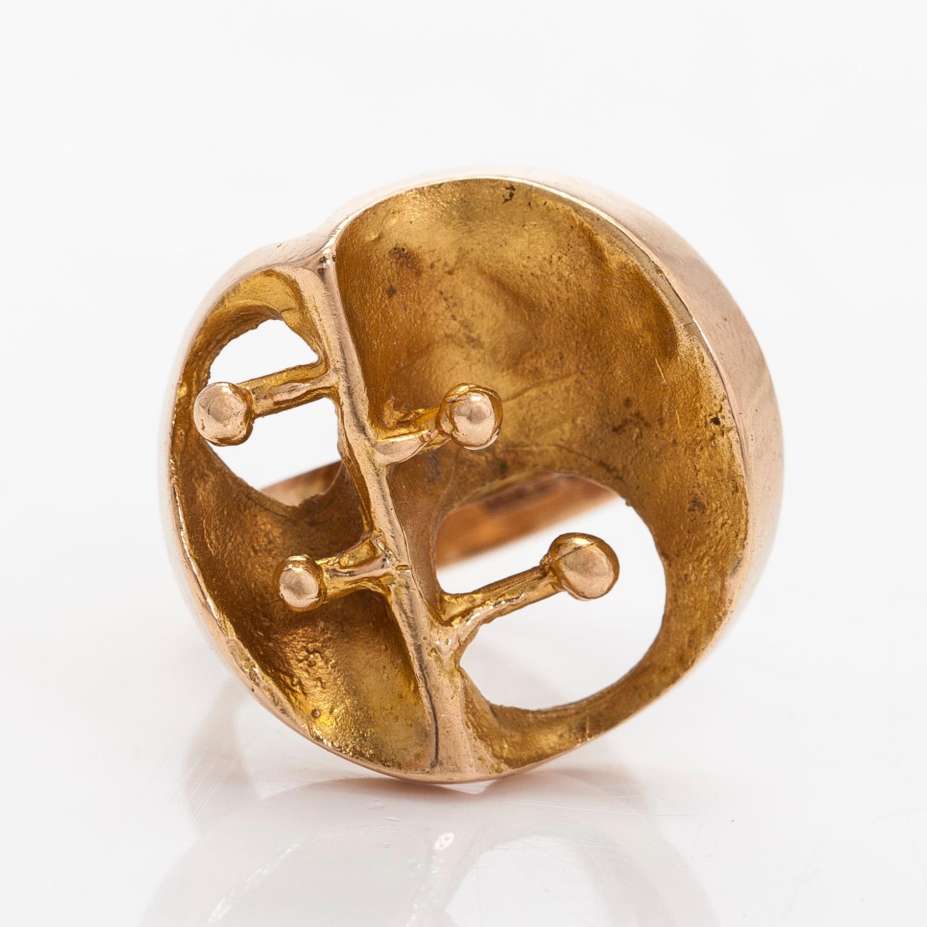 Ring, 14K guld, Tammen Koru, Åbo 1970.