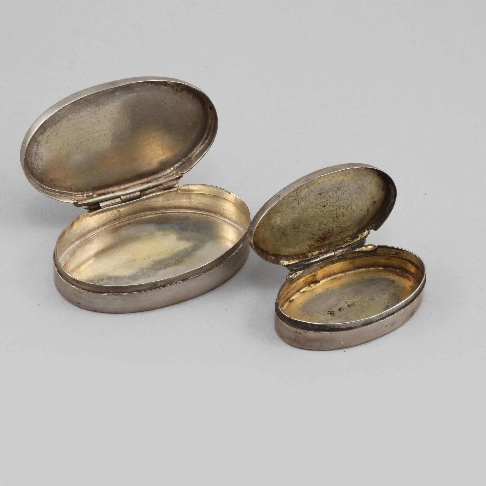 DOSOR, 2 st, silver, Sverige, 1800-tal, vikt 85 gram.