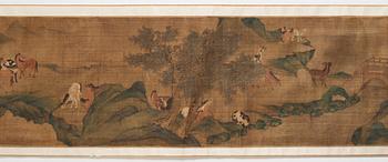 Rullmålning, akvarell och tusch på papper och siden. Efter Zhao Yong (Zhao Zhongmu 1289-1369) Qingdynastin (1644-1912).