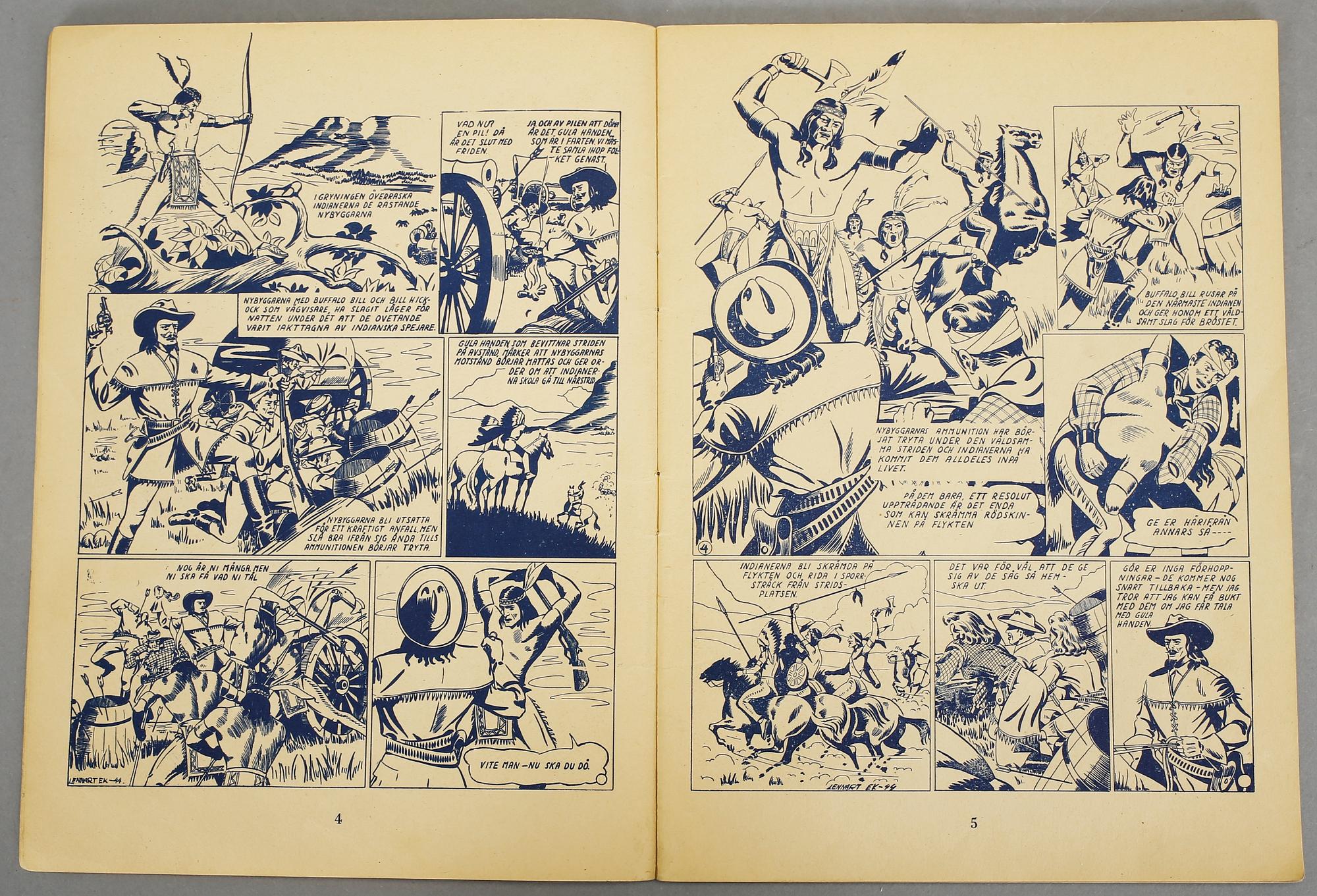 SERIETIDNINGAR, 2 st. Tom Mix, nr 1 1953 och Algas Serietidning Buffalo Bill nr 1 1947.