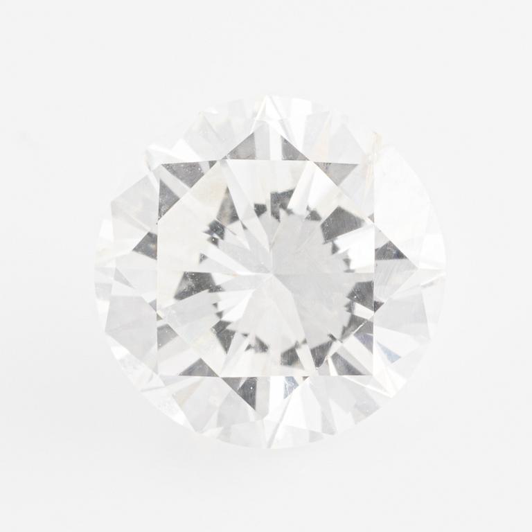 Rund briljantslipad diamant.