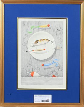 PARTI GRAFIK, 8 delar, bl a Eva Boström, Eva Zettervall o Jan Zielecki, sign.