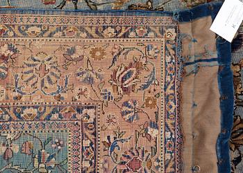 SEMI-ANTIQUE SILK KASHAN SOUF (in relief). 197,5 x 132 cm.