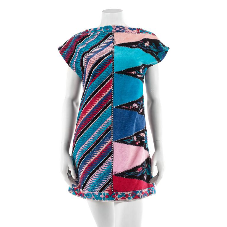 PUCCI, patterned cotton beachdress. 1970´s, size 14.