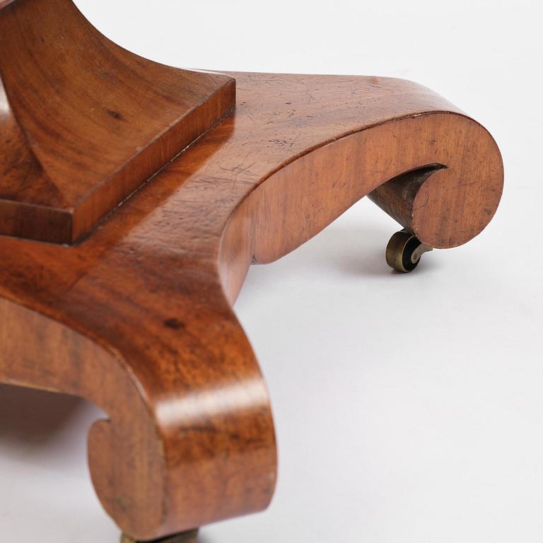 A Swedish Empire mahogany center table.