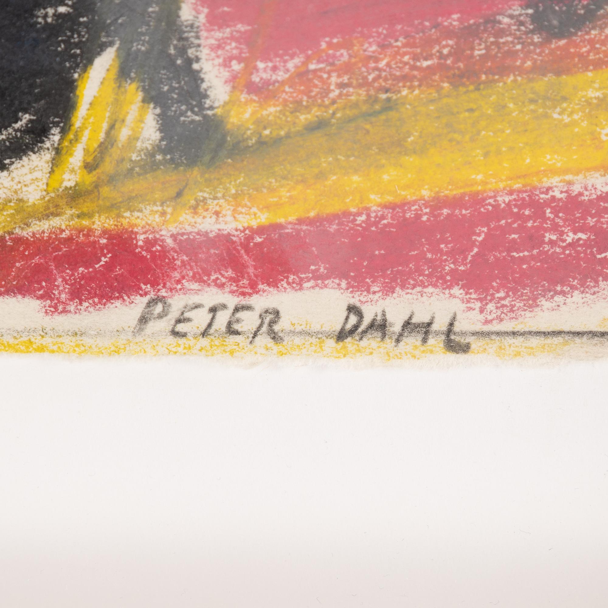 Peter Dahl, mixed media on paper, signed.