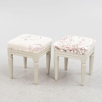 A pair of Gustavian stools, late 18th century.