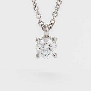 Tiffany & Co, a platinum necklace with a diamond 0.23 ct. With certificate.