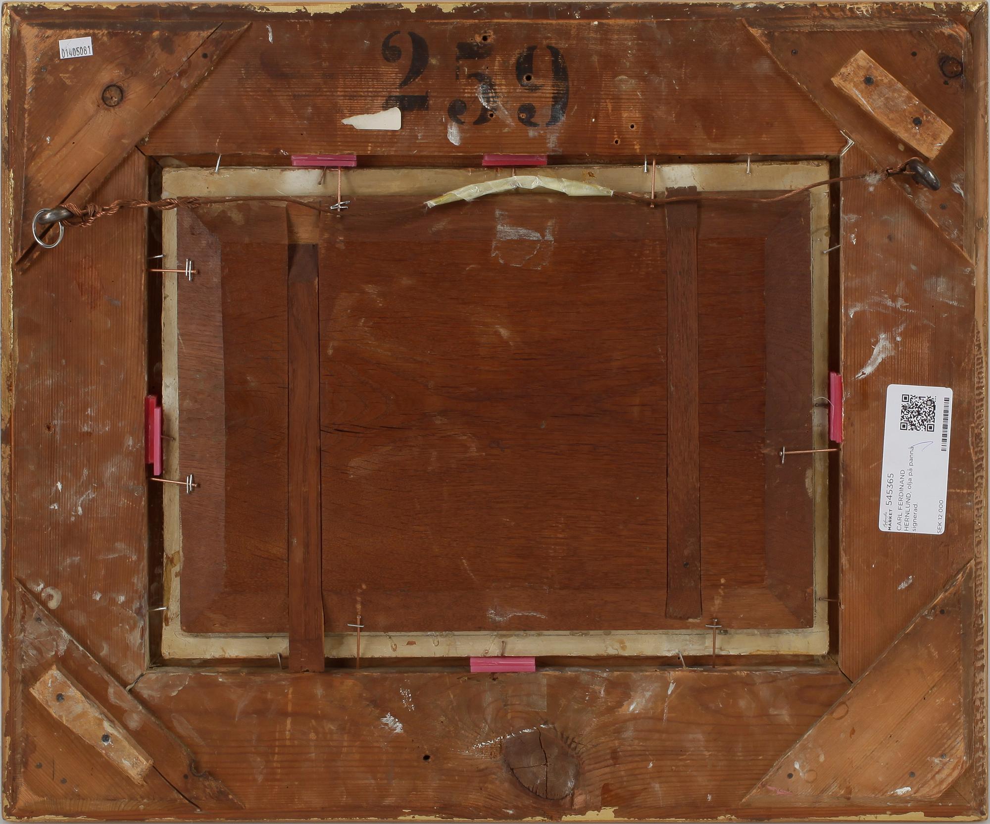 CARL FERDINAND HERNLUND, olja på pannå, signerad.