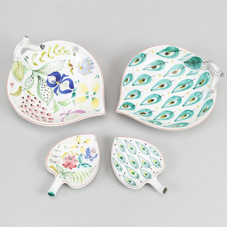 Stig Lindberg, fat, 4 st, fajans, Gustavsberg studio.