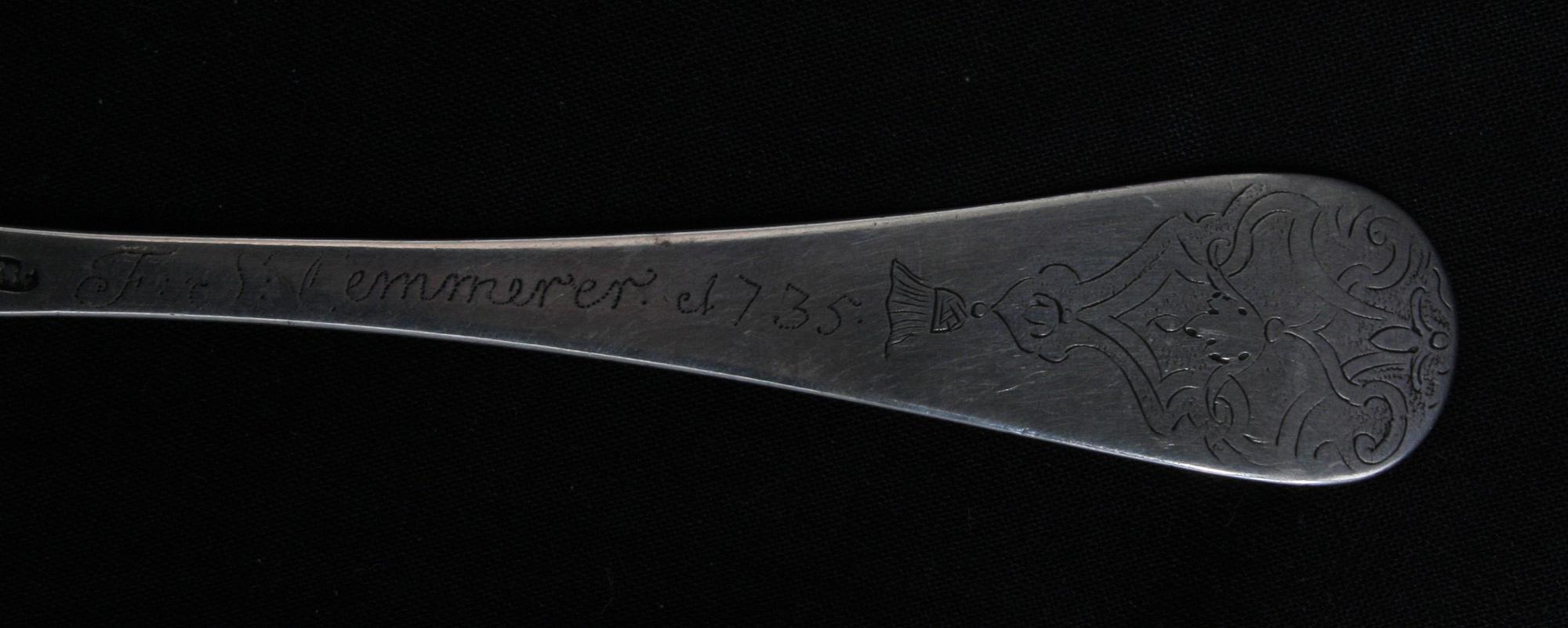 SKED, silver, okänd mästare, märkt 1735.