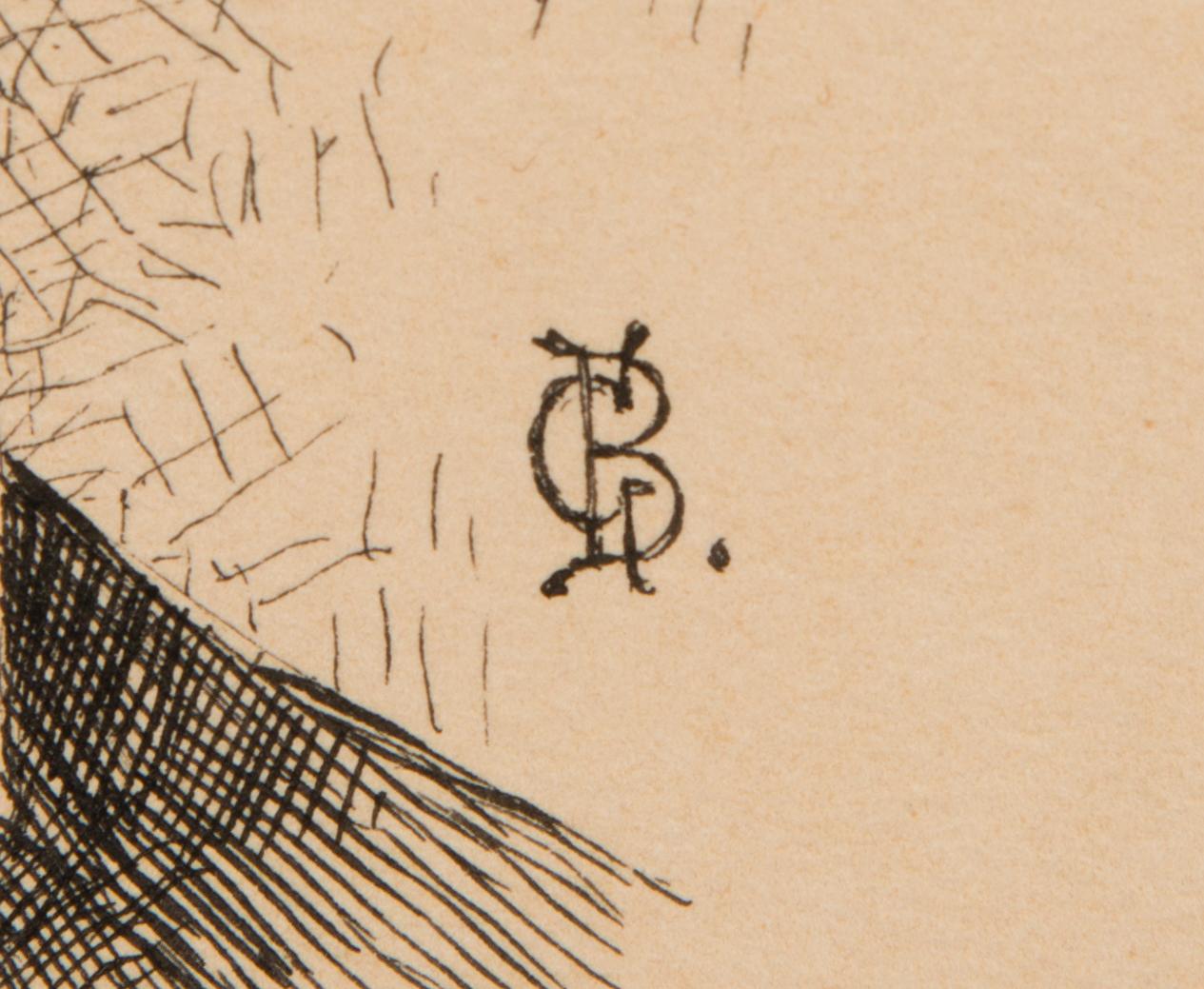 ink, signed with a monogram.