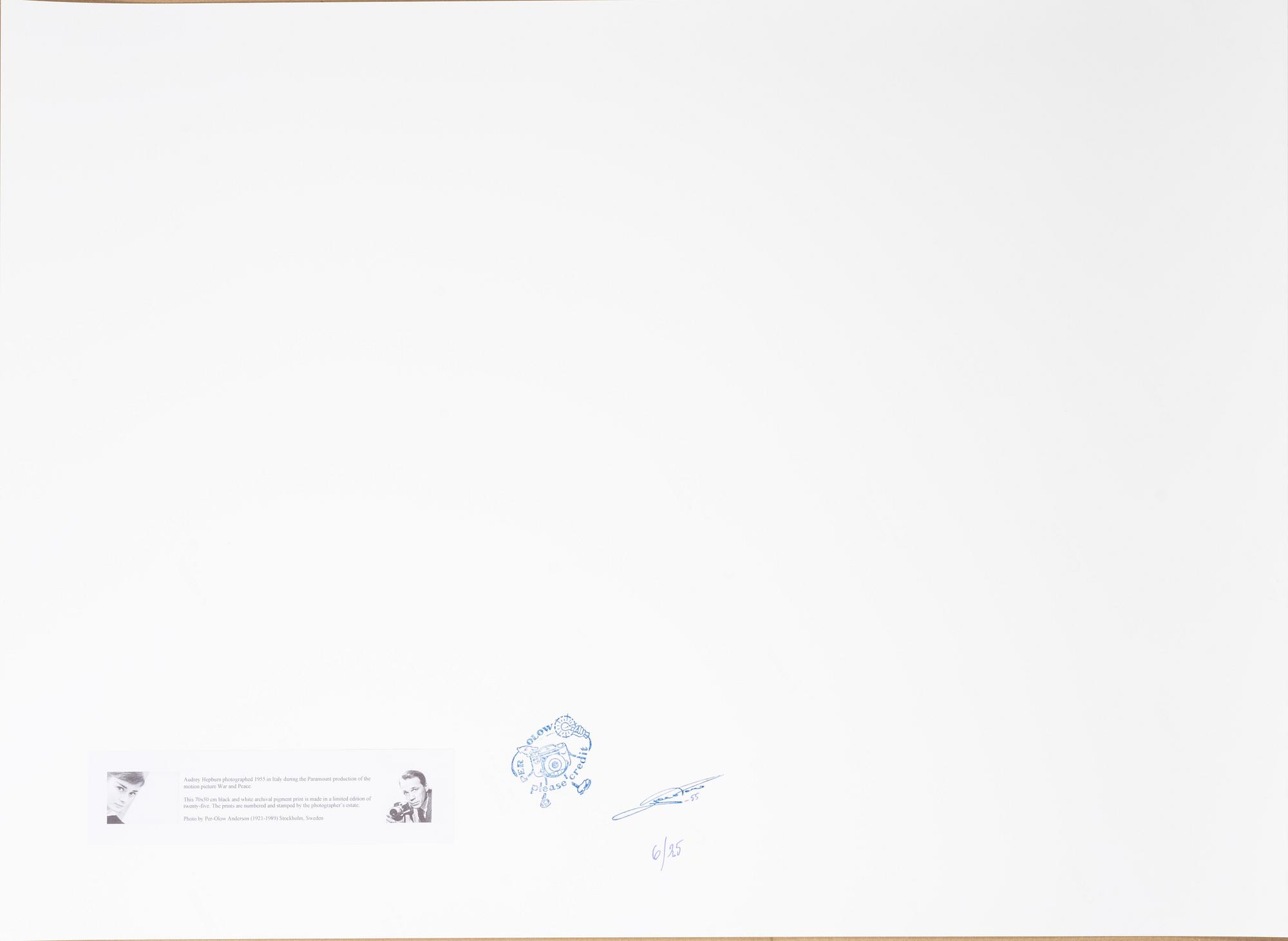 Per-Olow Anderson, "Audrey Hepburn photographed during the production of War and Peace".