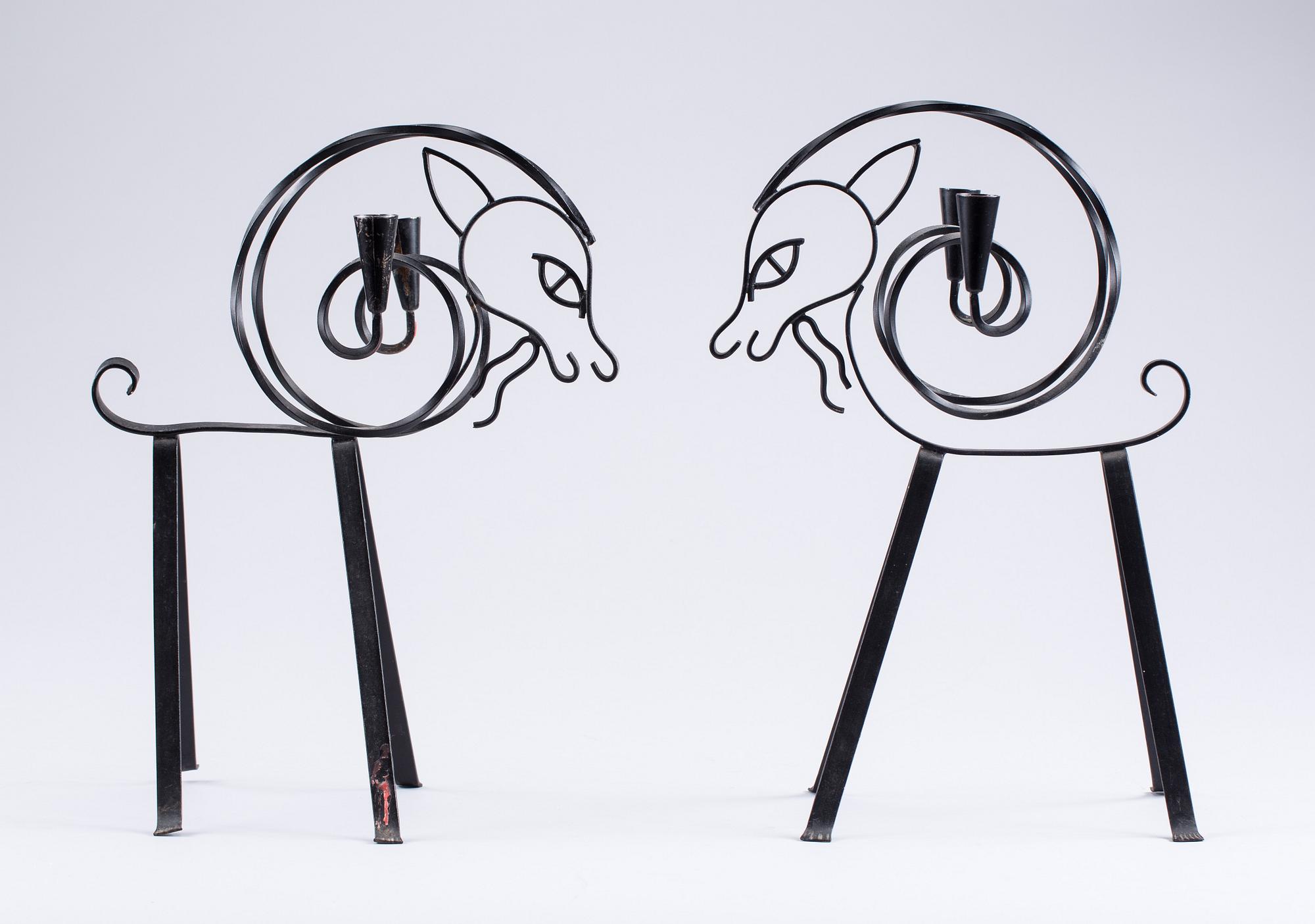 LJUSSTAKAR, ett par. Gunnar Ander, Ystad Metall.