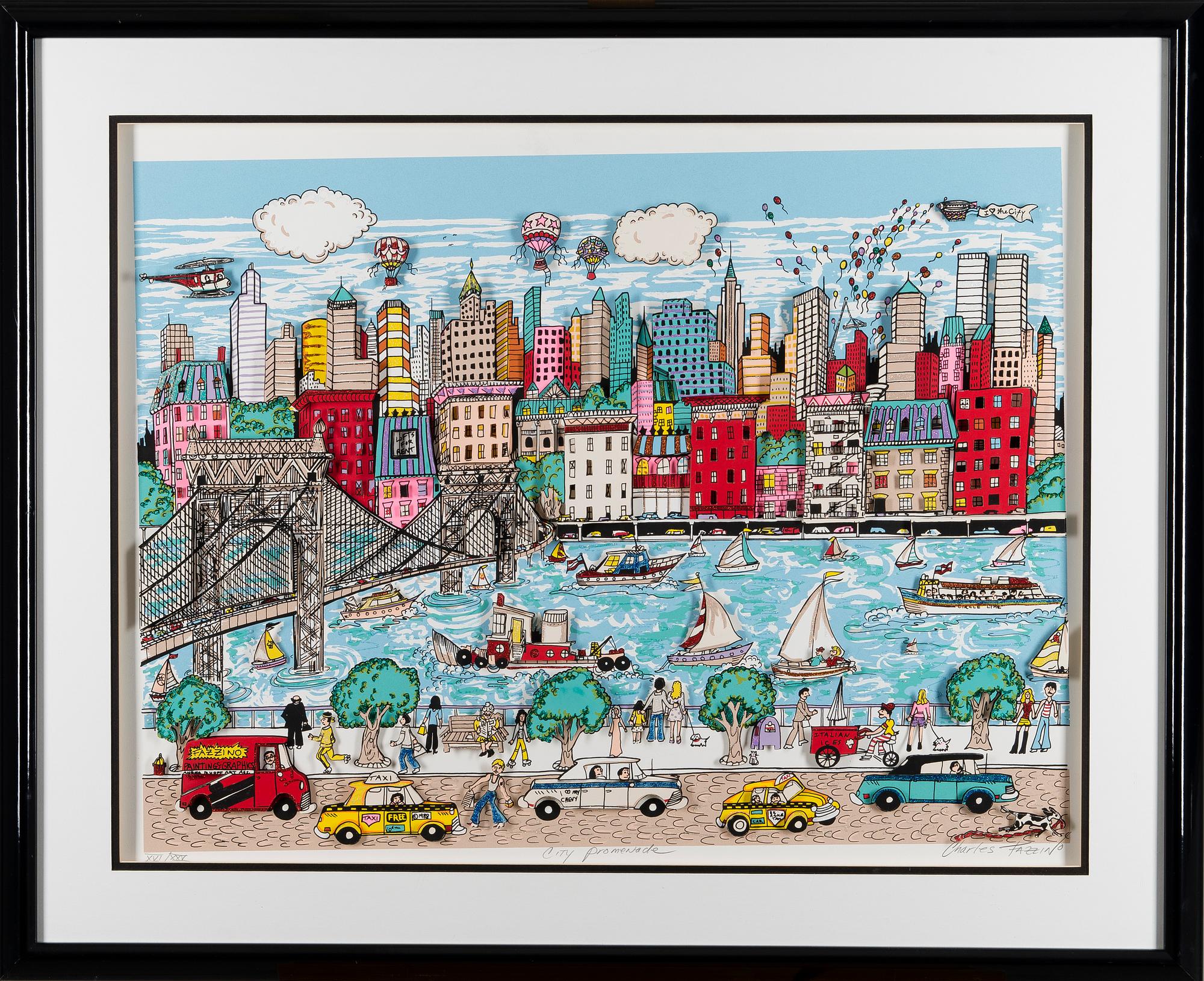 CHARLES FAZZINO, serigrafi / 3D-konstruktion, signerad och numrerad XVI/XXV.