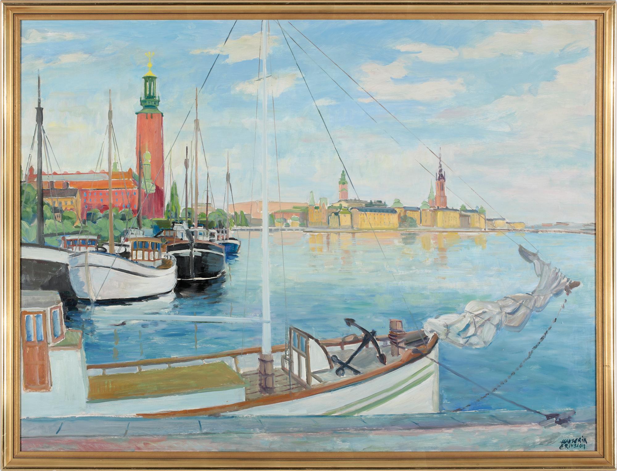 HANS-ERIK ERIKSSON, olja på pannå. Signerad.