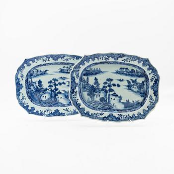 Serving dishes, 2 pcs, company porcelain, China, Qing dynasty, Qianlong (1736-95).