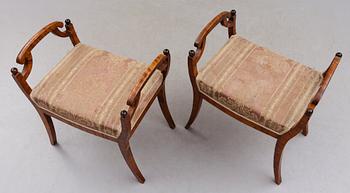 TABURETTER, 1 par, 1800-talets mitt.