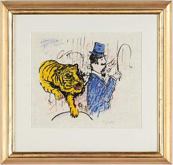Lennart Jirlow, mixed media on Japanese paper, signed.