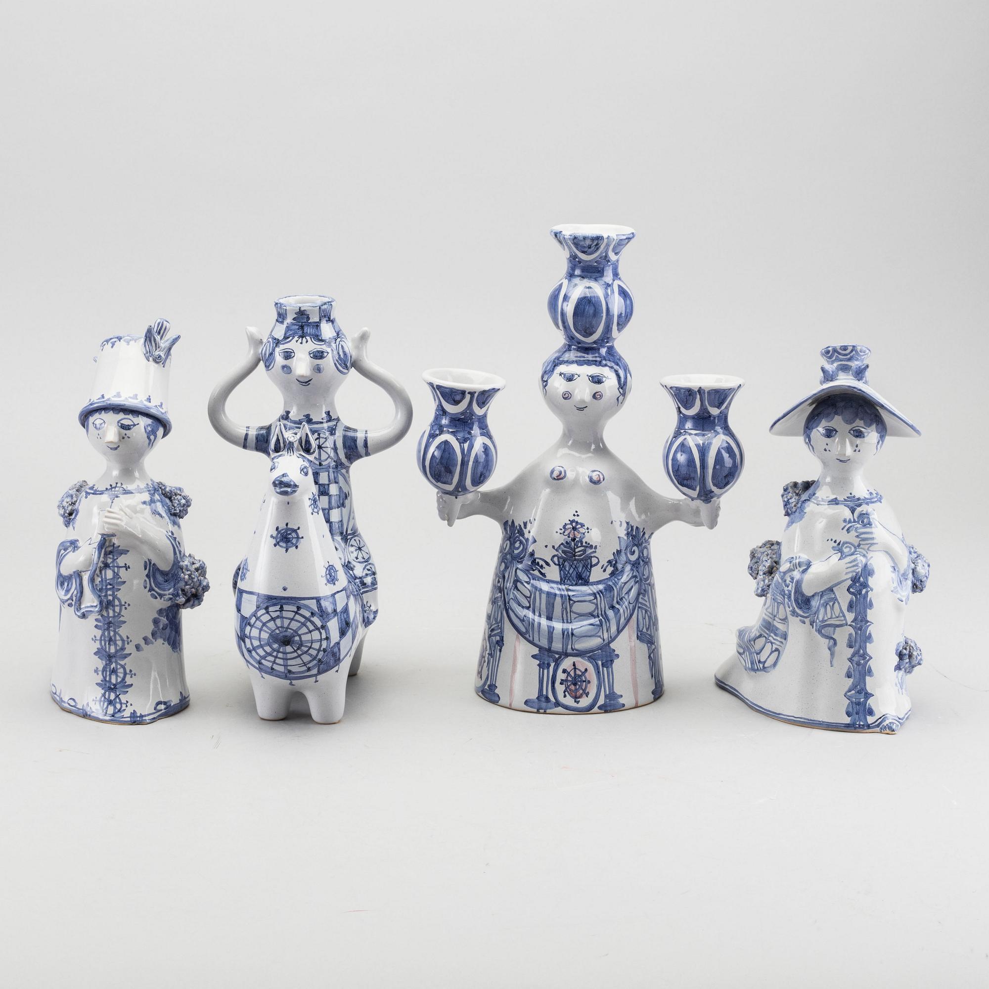 BJÖRN WIINBLAD, keramik, 4 st, signerade och daterade 2001 2002 2003.