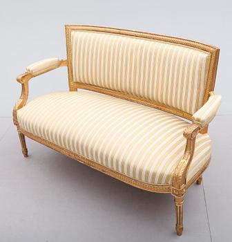 SALONGSGRUPP, 5 delar, Louis XVI stil, 1800-talets andra hälft.