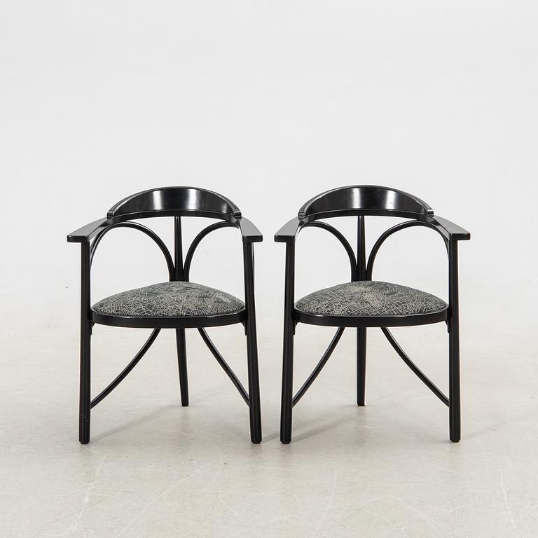 Armchairs, 6 pcs, model 87, Thonet, late 20th century.