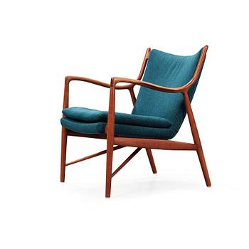 106. A Finn Juhl 'NV-45' teak easy chair, by cabinetmaker Niels Vodder, Denmark 1950's.