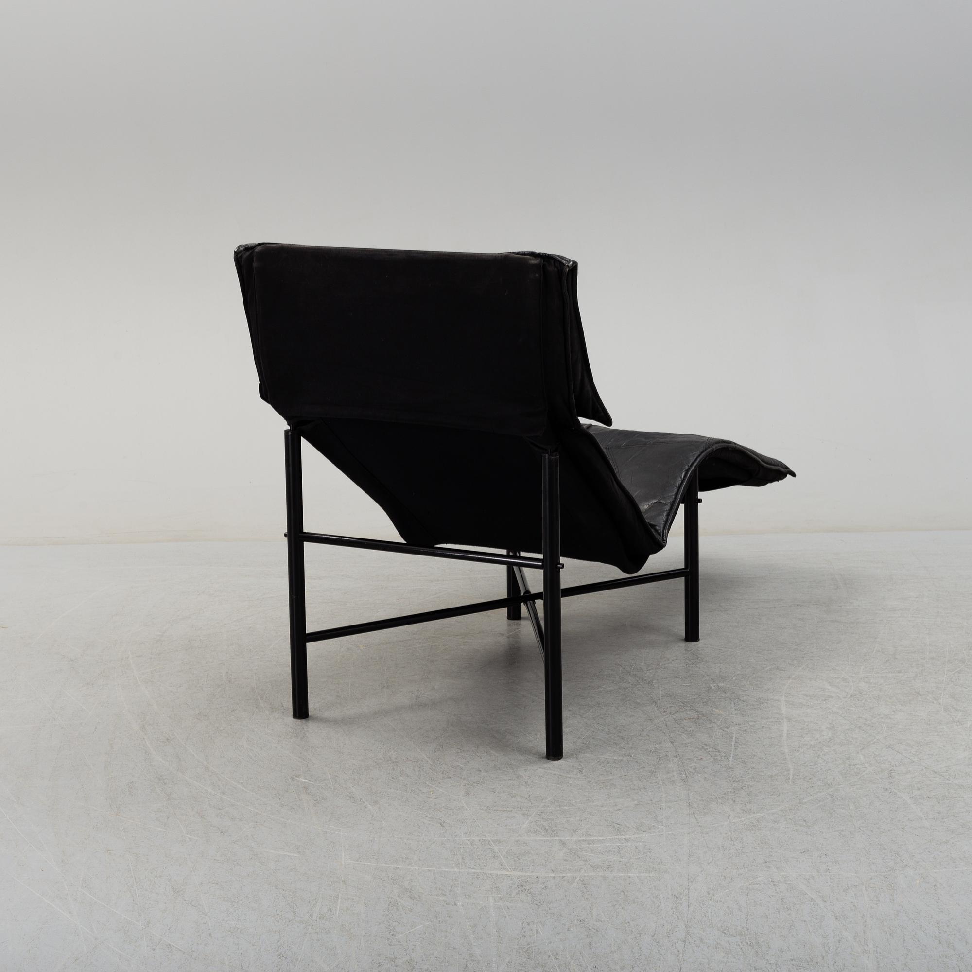 A 1980/90's "Skye" leather lounge chair by Tord Björklund, IKEA.