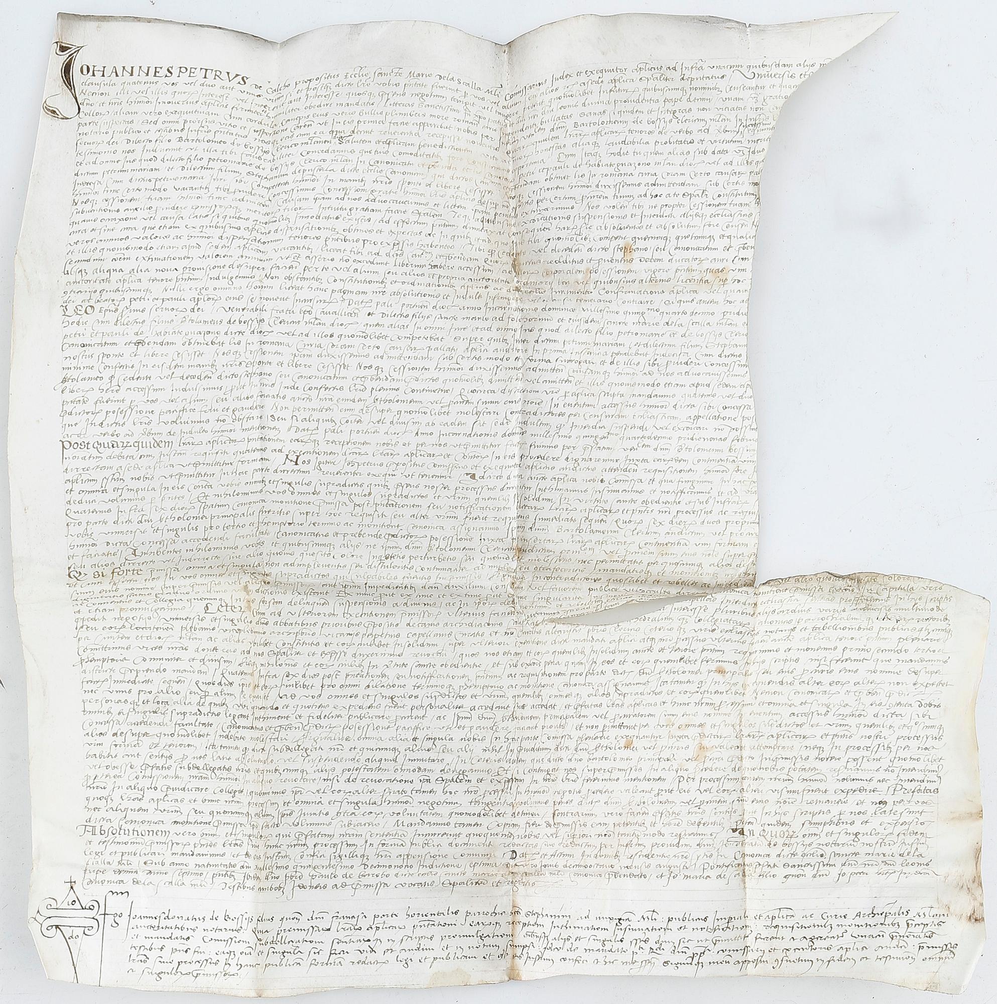 PERGAMENTDOKUMENT, 2 st, daterade 10 september 1507 resp 18 augusti 1519.