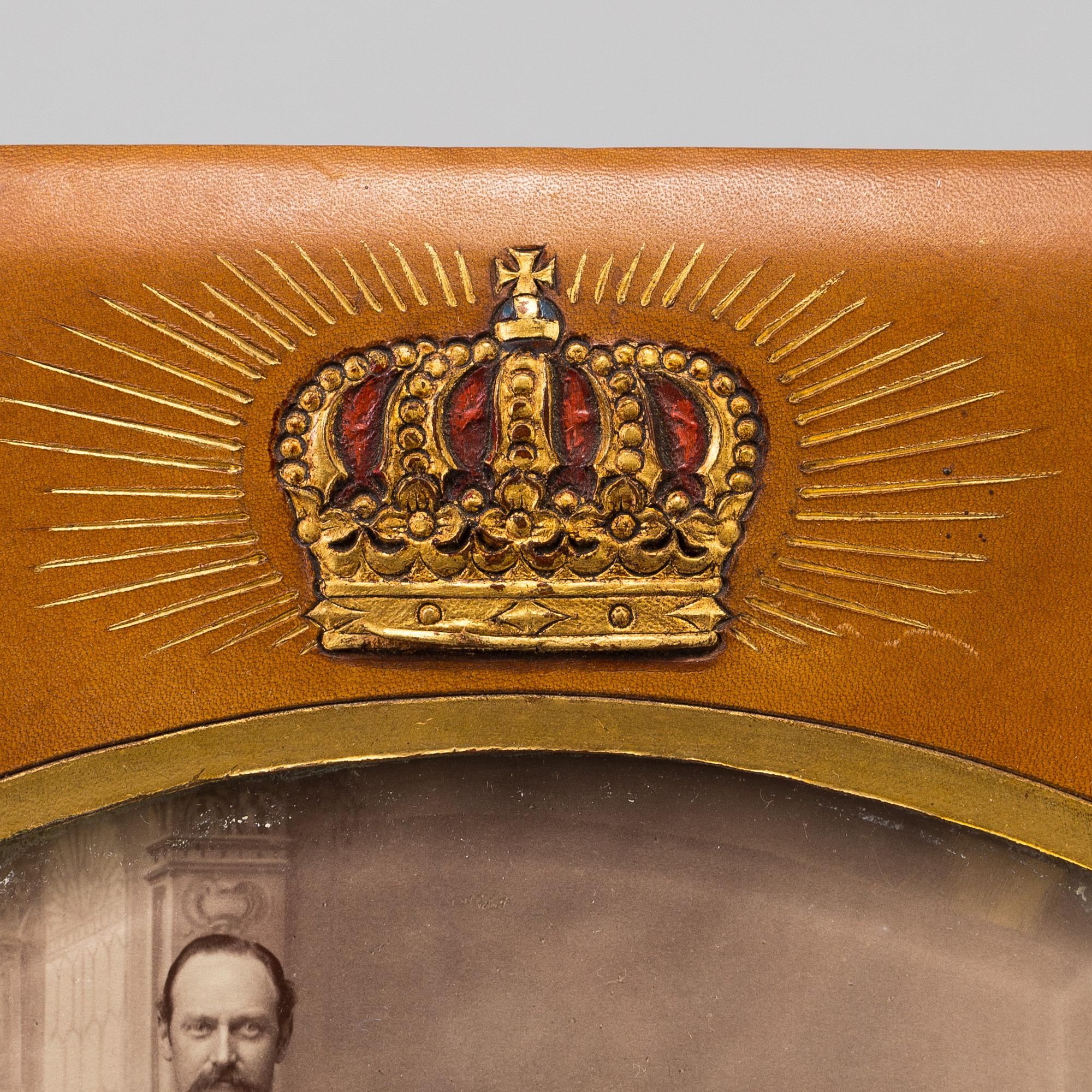 Royal wedding portrait depicting King Frederick VIII of Denmark and Louise of Sweden, 1869.