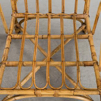 A pair of Garden Armchairs with one stool, mid 20th century.