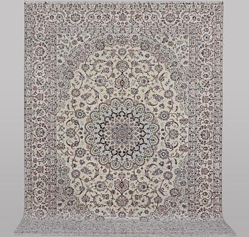 A carpet, Nain, part silk, ca 341 x 245 cm.