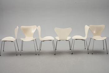STOLAR, 6 st, "Sjuan", Arne Jacobsen, Fritz Hansen.