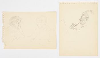 Lotte Laserstein, 2 drawings, portraits.