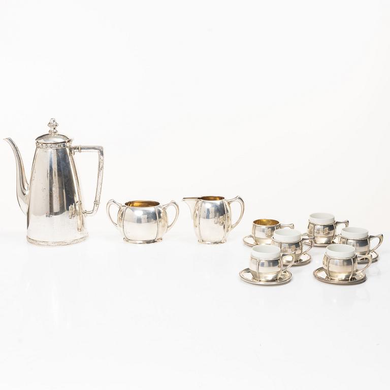 A seven piece silver coffee set, Germany.