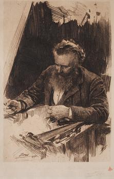 ANDERS ZORN, etsning (III état av III), 1884, signerad med blyerts.