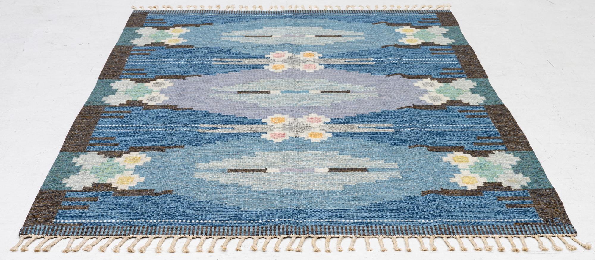 Ingegerd Silow, matta, rölakan, "Örbyhus", signerad IS, ca 230 x 160 cm.