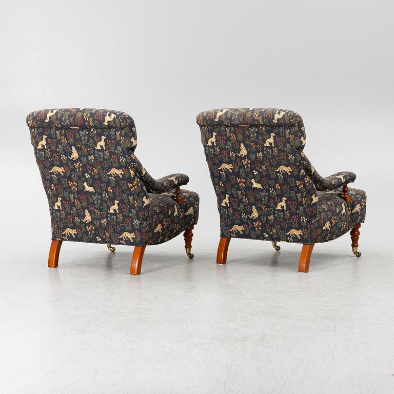 Armchairs, a pair, model no. 3591, purchased from Svenskt Tenn.