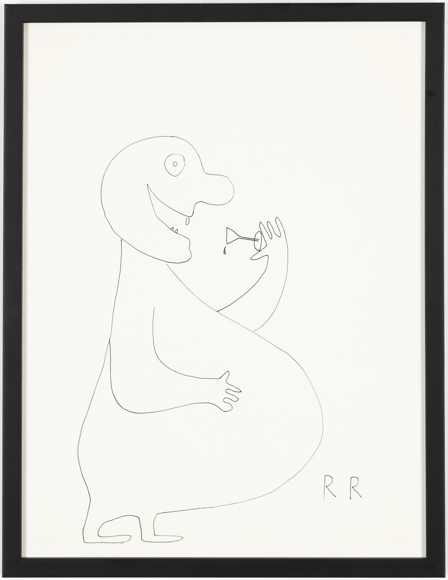 Roger Risberg, indian ink drawing, signed. Executed in 2008.
