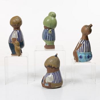 Lisa Larson, Figurines, 4 pcs, stoneware, from the “Larsons ungar” series, Gustavsberg.